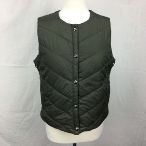 Sam Edelman Green Button Puffer Vest 